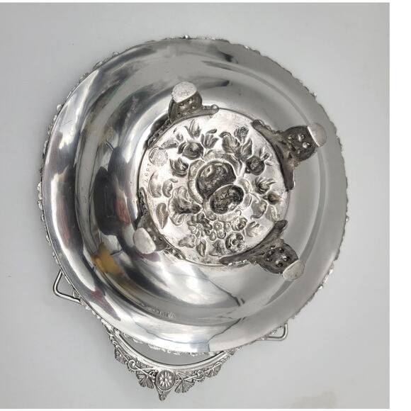 Antique Aurora Silver Plate Repousse 4-Foot Brides Basket Centerpiece 1869-1919 - Picture 7 of 10